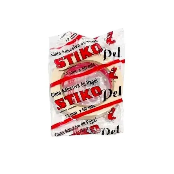 Cinta de papel 12mmx50 mts x1 unidad stiko