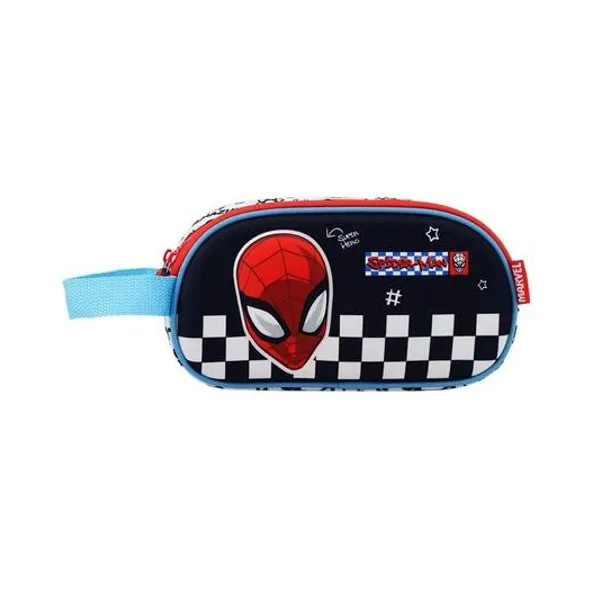 Cartuchera 2 cierres Spiderman 3d 24x12x7 cm lsyd