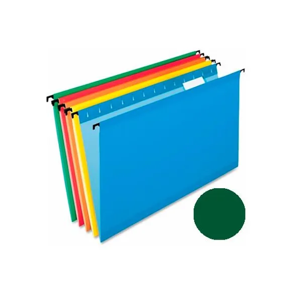 Carpeta colgante nepaco cartulina con visor verde noche cj.x 25 unid.