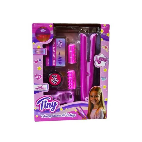 Set de belleza con planchita 5pzs en caja 21x26x6.5 cm Tiny