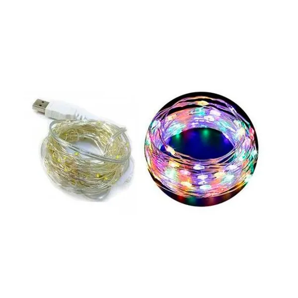 Luces led alambre blanco frio 5 metros usb modaled - sf