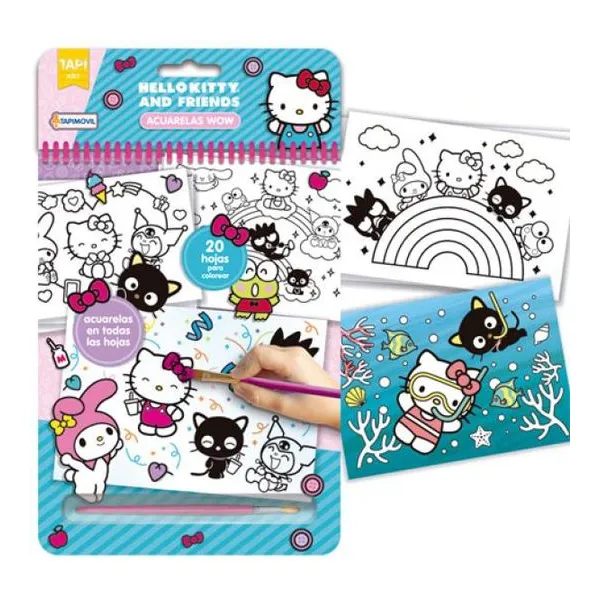 Acuarelas wow! hello kitty libro para pintar con acuarelas magicas