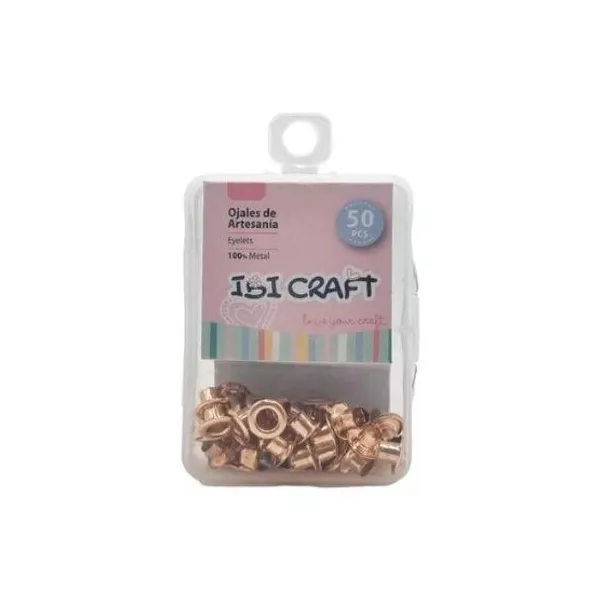 Ojalillos ibi craft de aluminio oro x50 unid.