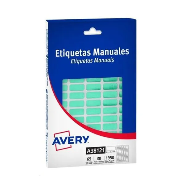 Etiquetas ueta autoadhesiva metal verde 8.1x19.4 mm caja 65 unidades x30 hojas avery