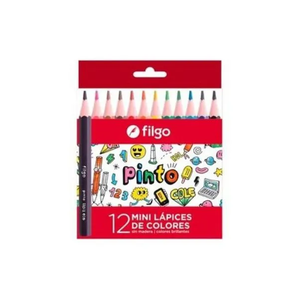 Lápiz de color corto de resina Pinto caja x12 Filgo - pn