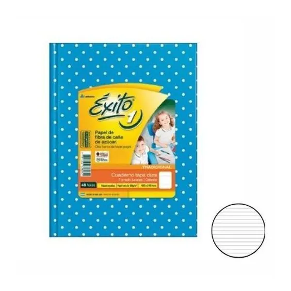 Cuaderno 16x21 rayado t/d lunar celeste 48h Éxito