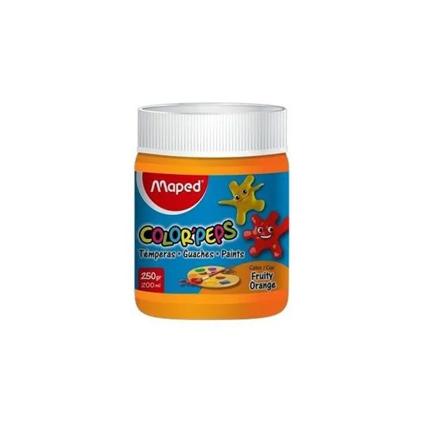 Témpera naranja frutal 200 ml en pote Maped