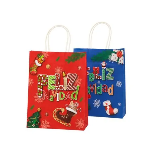 Bolsa de regalo navideña 21x26.5x10.5 cm x1 modelos surtidos