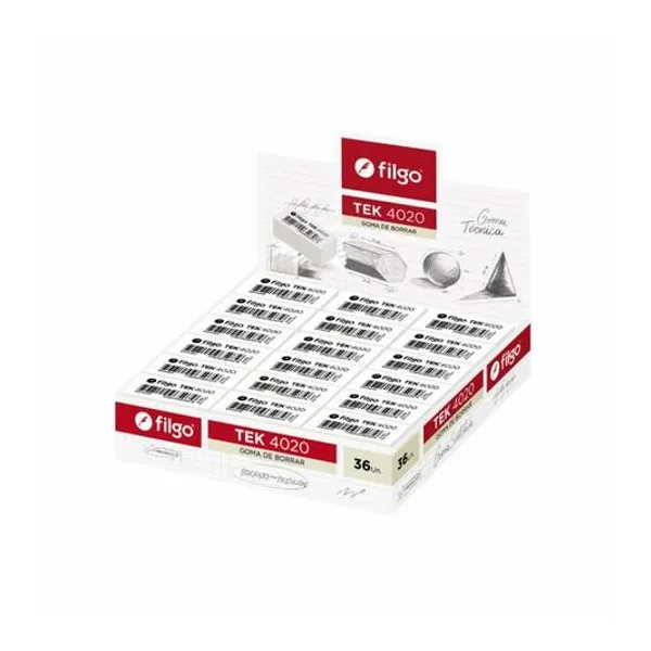 Goma de borrar lápiz tecnica tek 4020 caja x36 Filgo - e