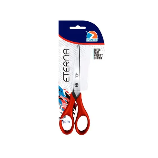 Tijera Ezco eterna 17 cmmetalica con mango plástico bl.