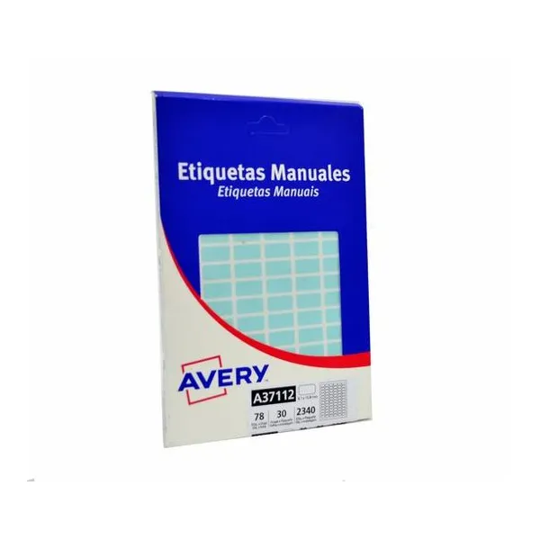 Etiquetas ueta autoadhesiva pastel celeste 8.1x15.8 mm caja 78 unidades x30 hojas avery