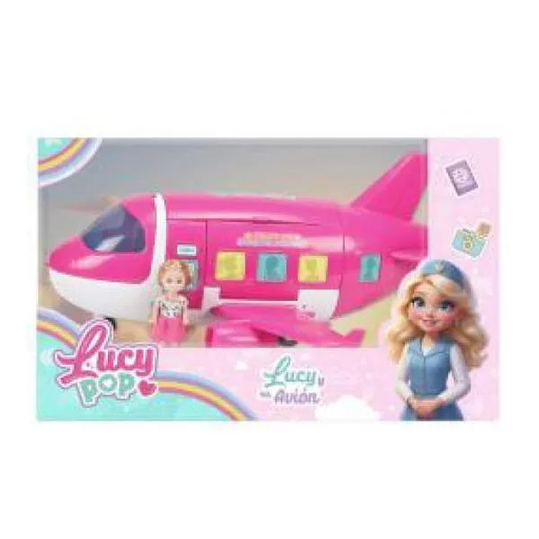 Lucy pop mini muñeca y su avión con accesorios 43 28 cm