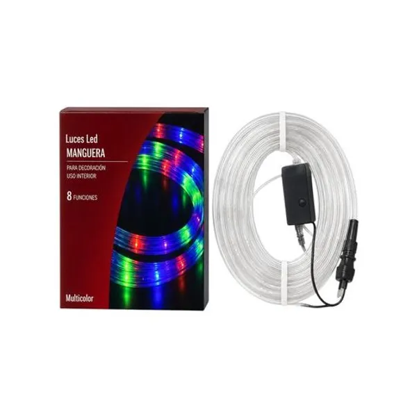 Luced led multicolor en manguera gruesa 5 mts 220v