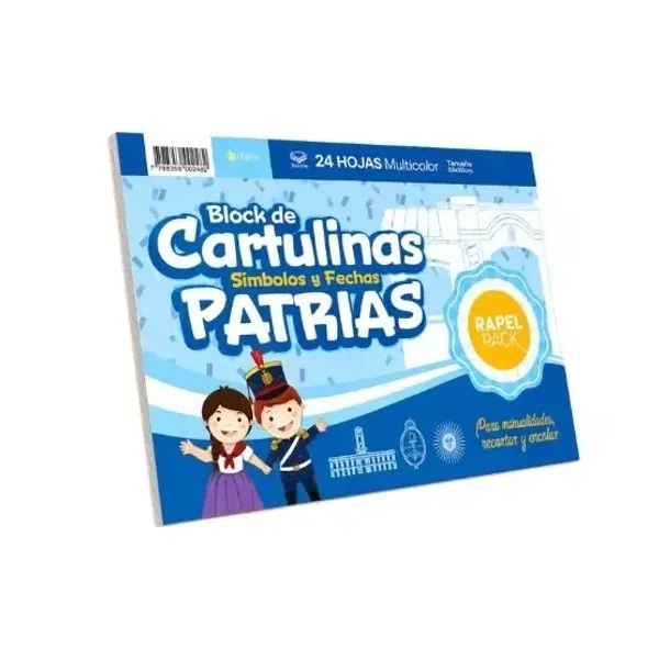 Block de dibujo rapel pack n.° 5 simbolos y fechas patrias 24 hjs.