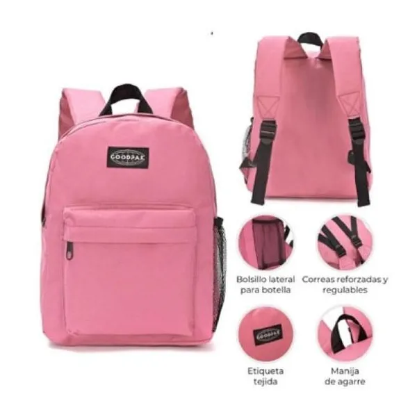 Mochila goodpak rosa pastel 43 x30 x17 cm 17 pulgadas