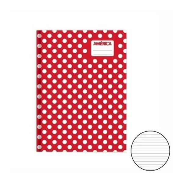 Cuaderno 16x21 rayado t/d lunar rojo 42h América