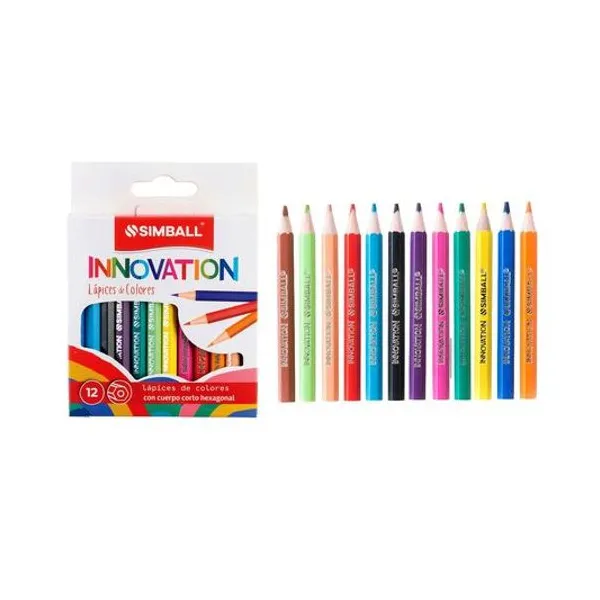 Lápiz de color corto innovation caja x12 unidades Simball