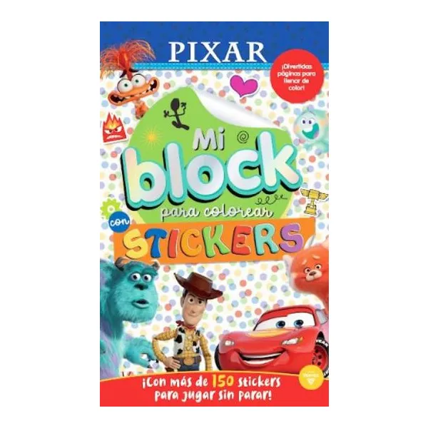 Mi block para colorear con stickers Disney pixar