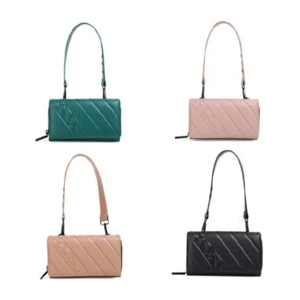 Billetera olivia (pale pink-green-camel-black)