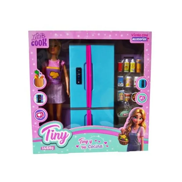 Muñeca Tiny y su cocina con accesorios en caja 31x32x9 cm