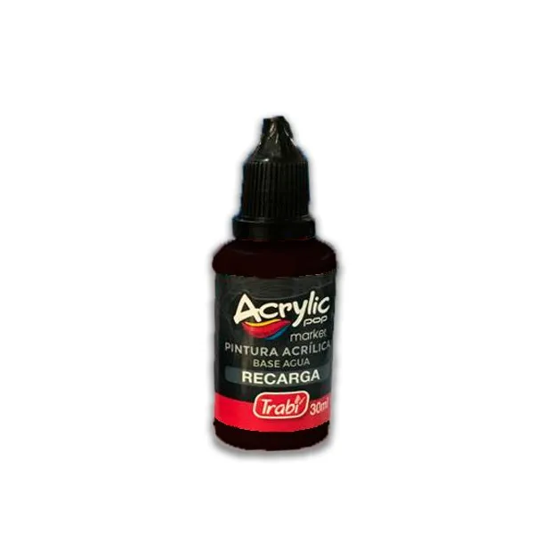 Tinta trabi para marcador acrylic pop al agua 30 mlnegro