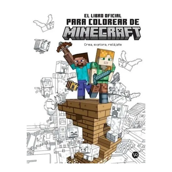 Minecraft. crea, explora, relajate. el libro oficial para colorear.