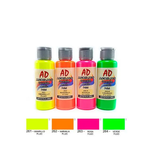 Acrílico ad decorat.50/60 ml261- fluo amarillo