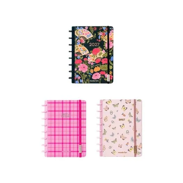 Agenda 2027 15x21 cm semanal perpetua joy con discos x1 modelos surtidos mundo fw