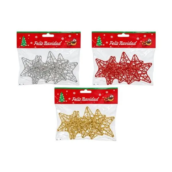 Estrella alambre 8 cm x4 en bolsa colores surtidos