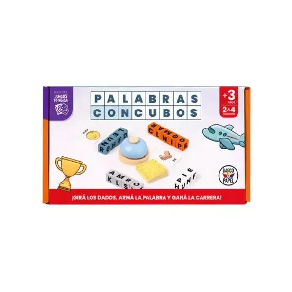 Juego de mesa barco de papel palabras con cubos