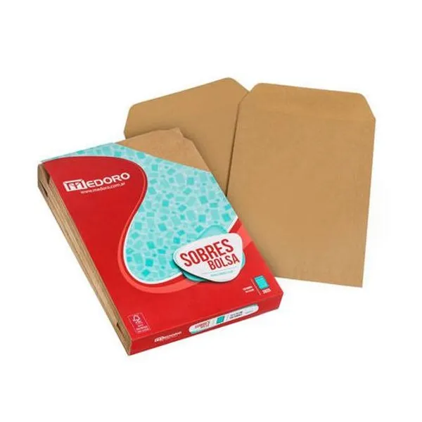 Sobre bolsa kraft 190x240 mm x100 unidades medoro