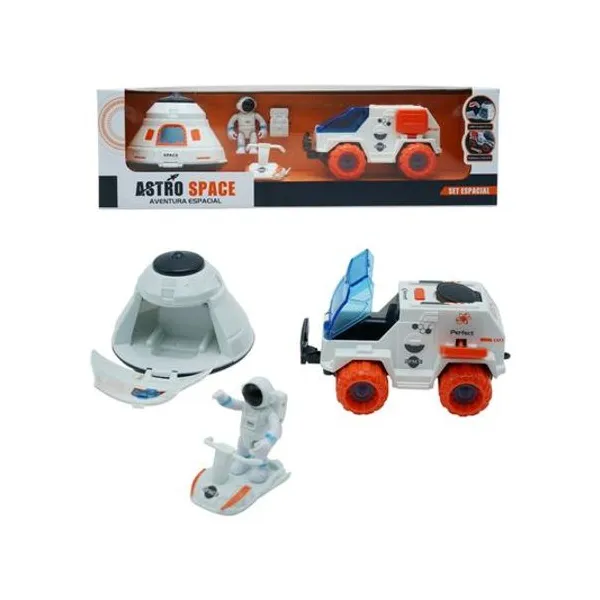Set espacial con astronauta, luz y sonido en caja 37x12x11 cm