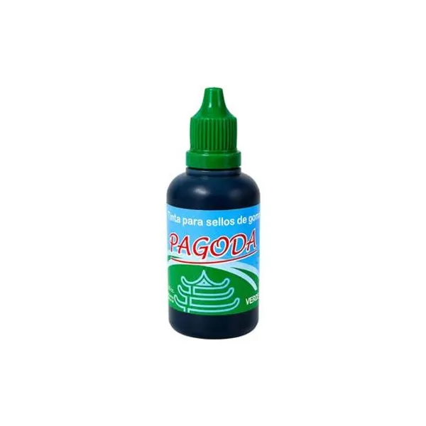 Tinta para sellos pico vertedor verde 60cc x1 pagoda