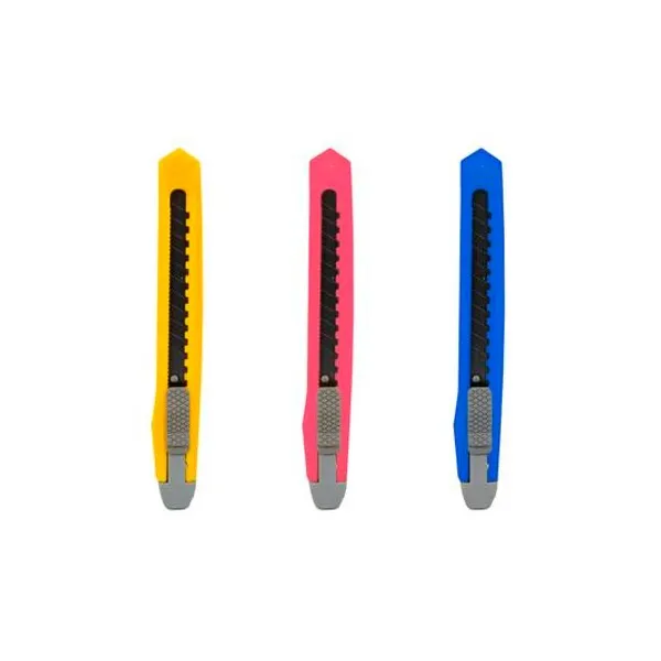 Trincheta 9 mm en bolsa x unidad colores surtidos