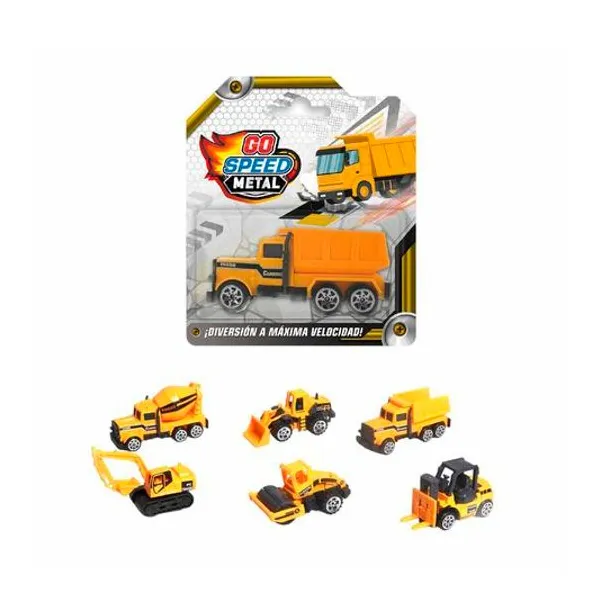 Vehiculo de construccion metal 7 cm blister 11x13 cm x unidad modelos surtidos