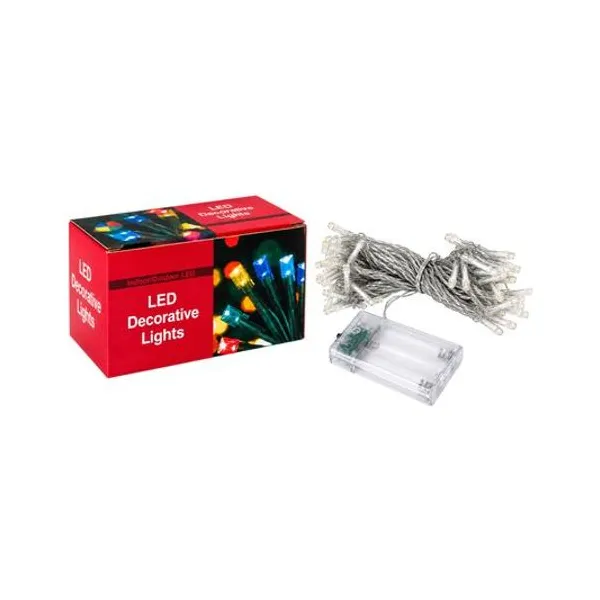 Luces led multicolor 65 led flash 10 mts a pila x1