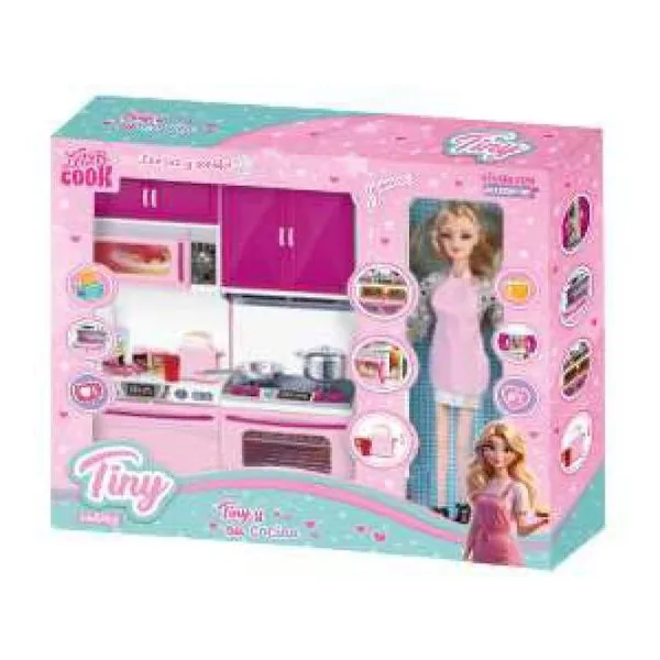 Muñeca Tiny y su cocina con luz y sonido 39 35 cm