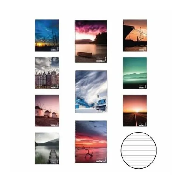 Cuaderno 21x29.7 rayado 80h t/f con e terra América