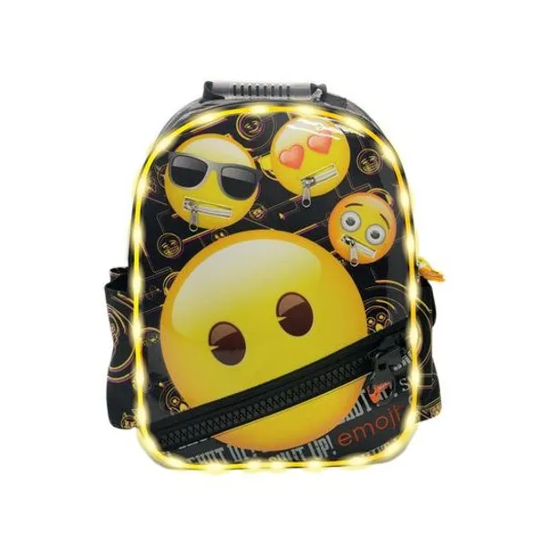 Mochila 16" espalda emoji con luz Cresko