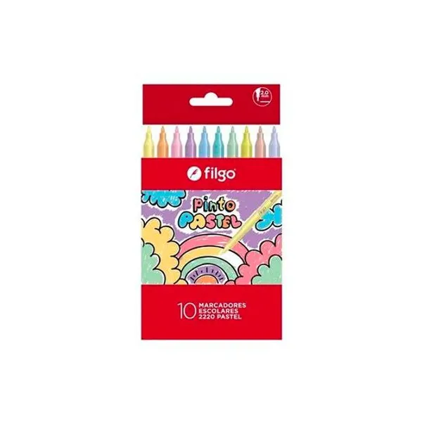 Marcador escolar pastel Pinto 2220 caja x10 Filgo