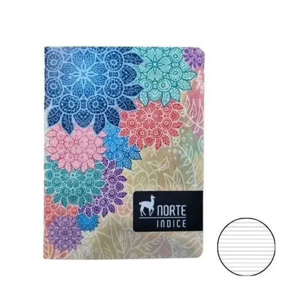 Cuaderno 16x21 cm rayado tapa flexible con índice 30 hojas modelos surtidos norte