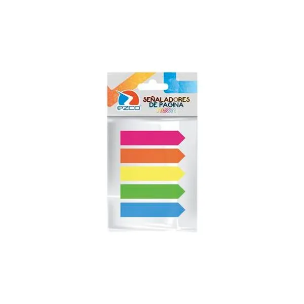 Señaladores de página neon 12x44 mm 5 colores Ezco