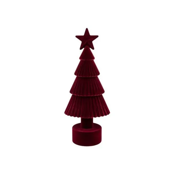 Árbol acrílico aterciopelado bordo con estrella 25 cm x1