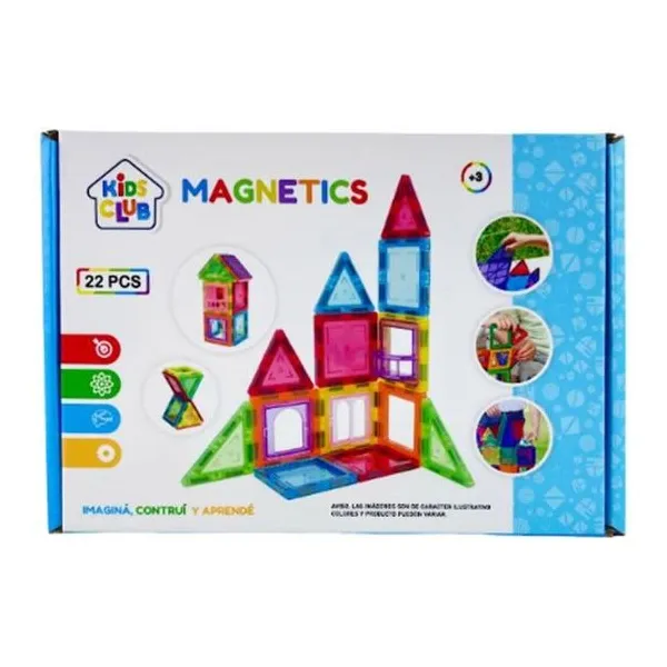 Juego de bloques magneticos 22 pzas 20 x14 x4 cm