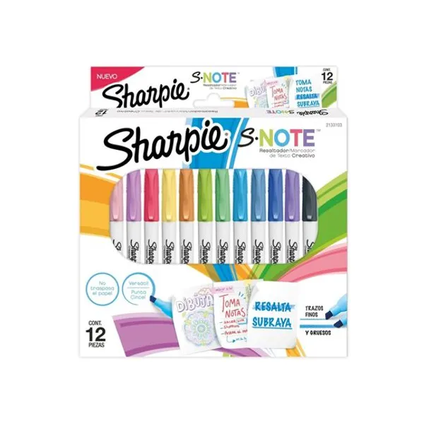 Marcador resaltador Sharpie note 12 col.surt. 2133103