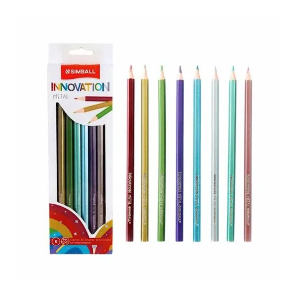 Lápiz de color innovation metalicos caja x8 unidades Simball