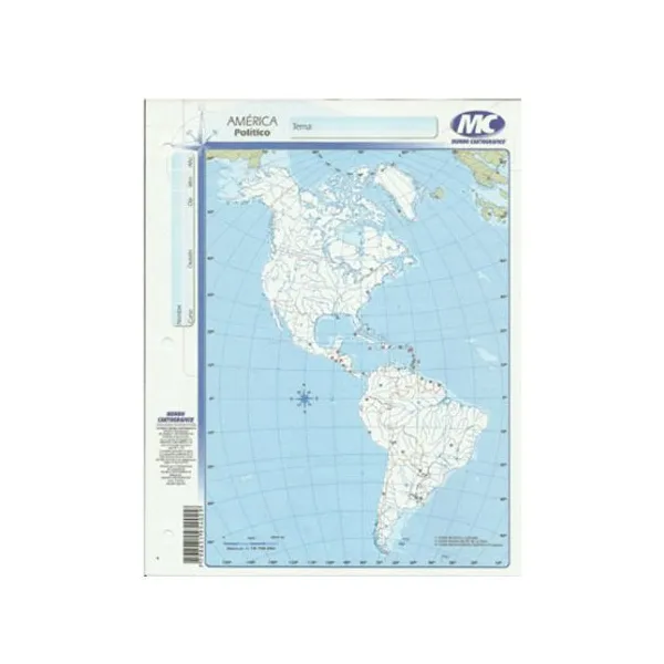 Block mapas m.c.n.° 3 continente americano p x40 un