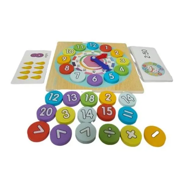 Aprender a sumar y contar la hora juego de madera