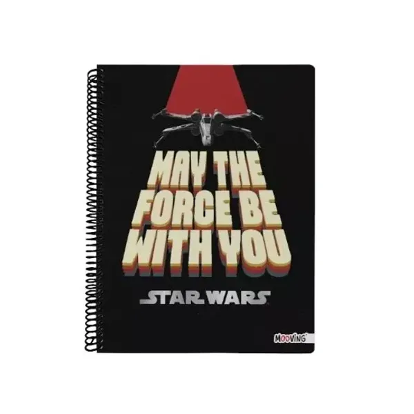 Cuaderno espiral a4 Mooving star wars t/semi rigida 80 hjs.raya