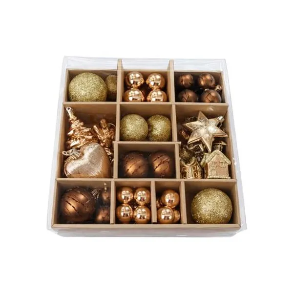 Set de adornos navideños para árbol caja x49 colores surtidos